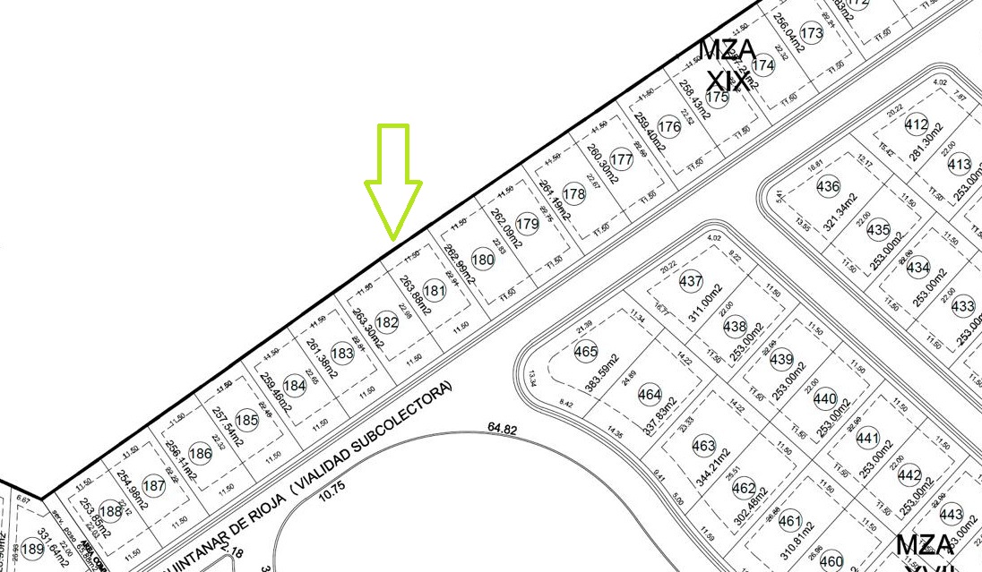 Plano general de manzana — Lote 181