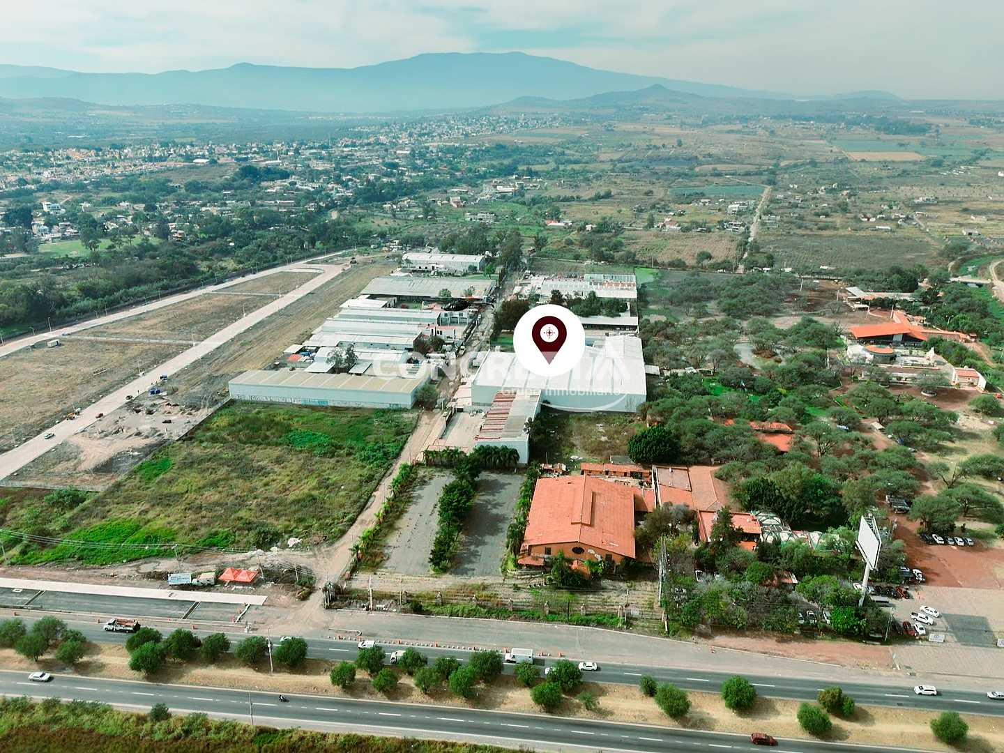 Vista aérea de la propiedad